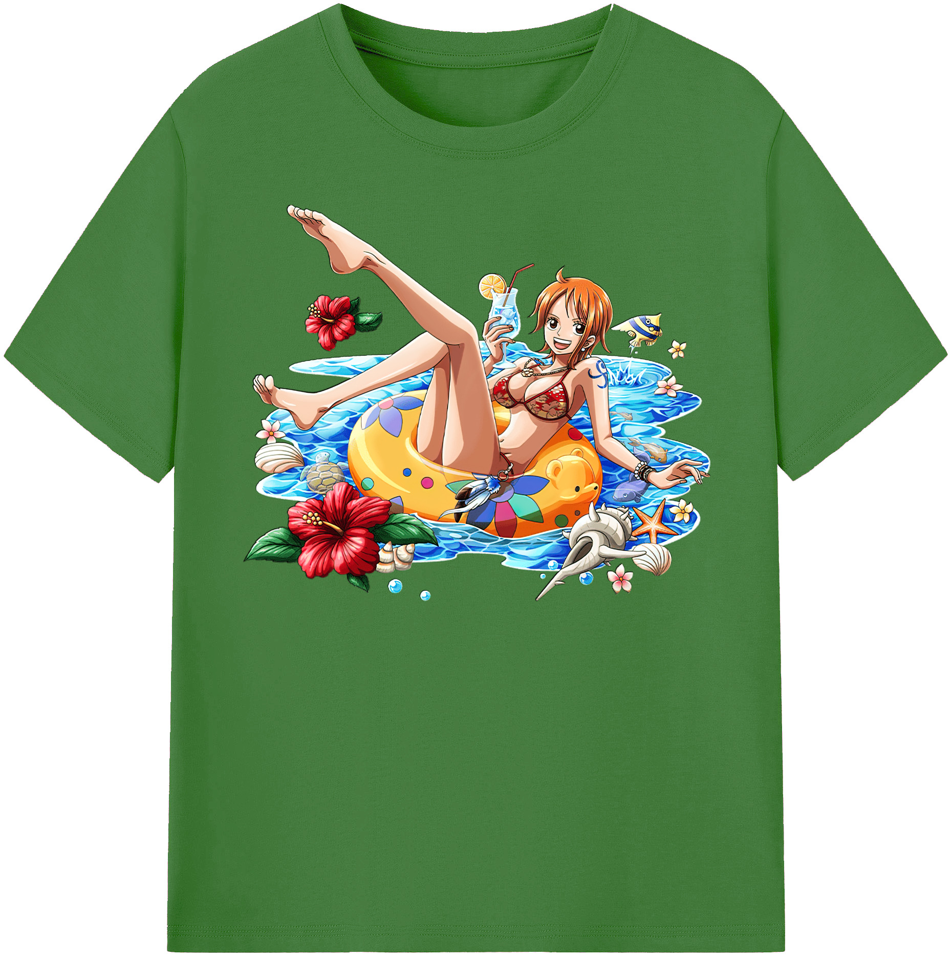 （画像用） ワンピース ナミ ONE PIECE Nami レディースカジュアルプリントTシャツ（綿100％）